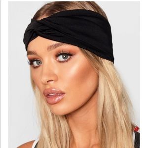 NEW•ESSENTIAL BLACK TWIST KNOT HEADBAND•